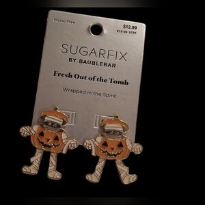 NWT Sugarfix By Baublebar Halloween Pumpkin Mummy Earrings 🎃
